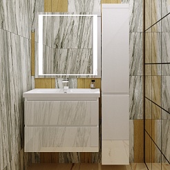 Style Line Мебель для ванной Даймонд 80 Люкс белая, PLUS подвесная – фотография-9